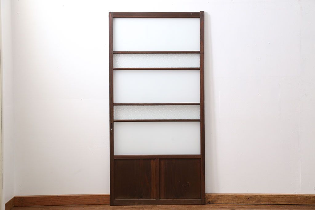 昭和レトロ ダイヤガラスとすりガラスのシンプルなガラス戸