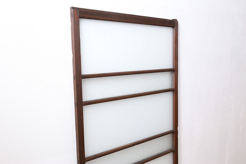 昭和レトロ ダイヤガラスとすりガラスのシンプルなガラス戸