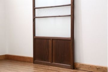 昭和レトロ ダイヤガラスとすりガラスのシンプルなガラス戸