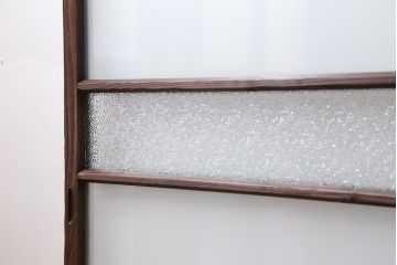 昭和レトロ ダイヤガラスとすりガラスのシンプルなガラス戸