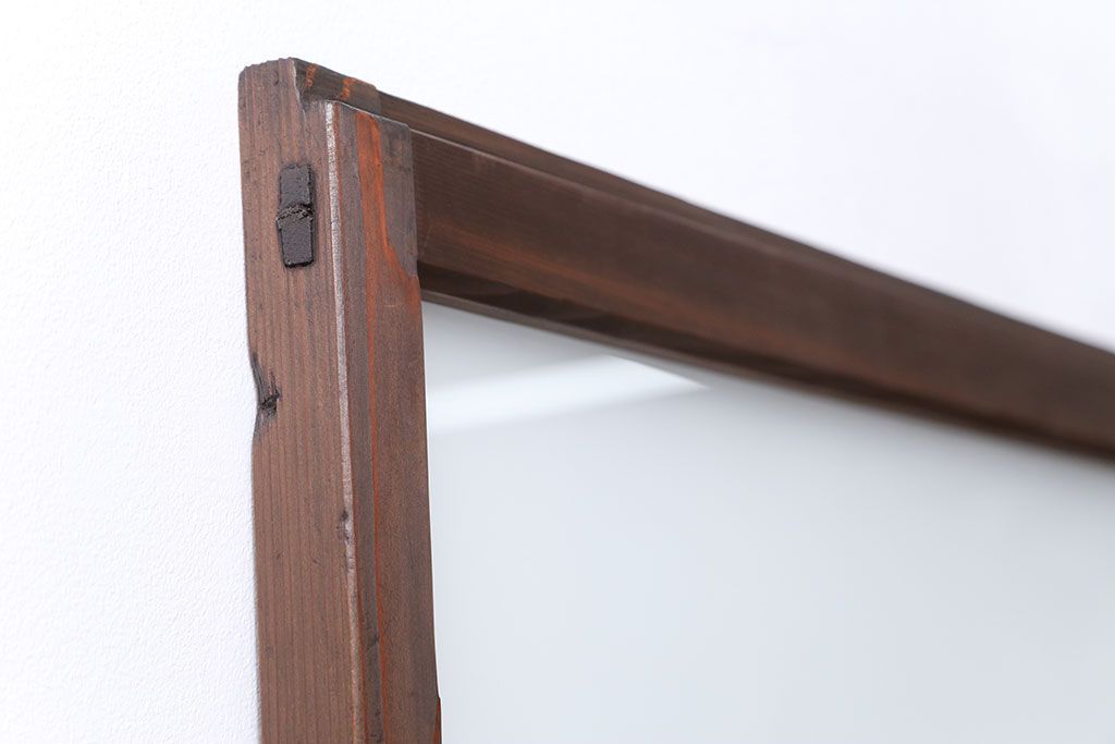 昭和レトロ ダイヤガラスとすりガラスのシンプルなガラス戸