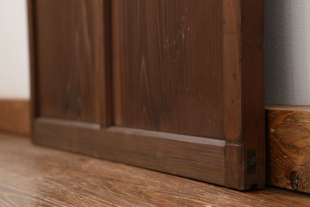 昭和レトロ ダイヤガラスとすりガラスのシンプルなガラス戸