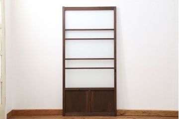 昭和レトロ ダイヤガラスとすりガラスのシンプルなガラス戸