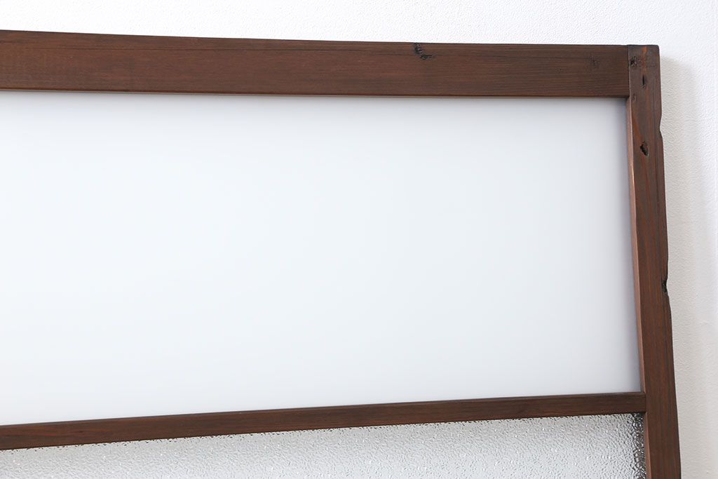 昭和レトロ ダイヤガラスとすりガラスのシンプルなガラス戸