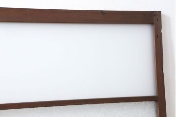 昭和レトロ ダイヤガラスとすりガラスのシンプルなガラス戸