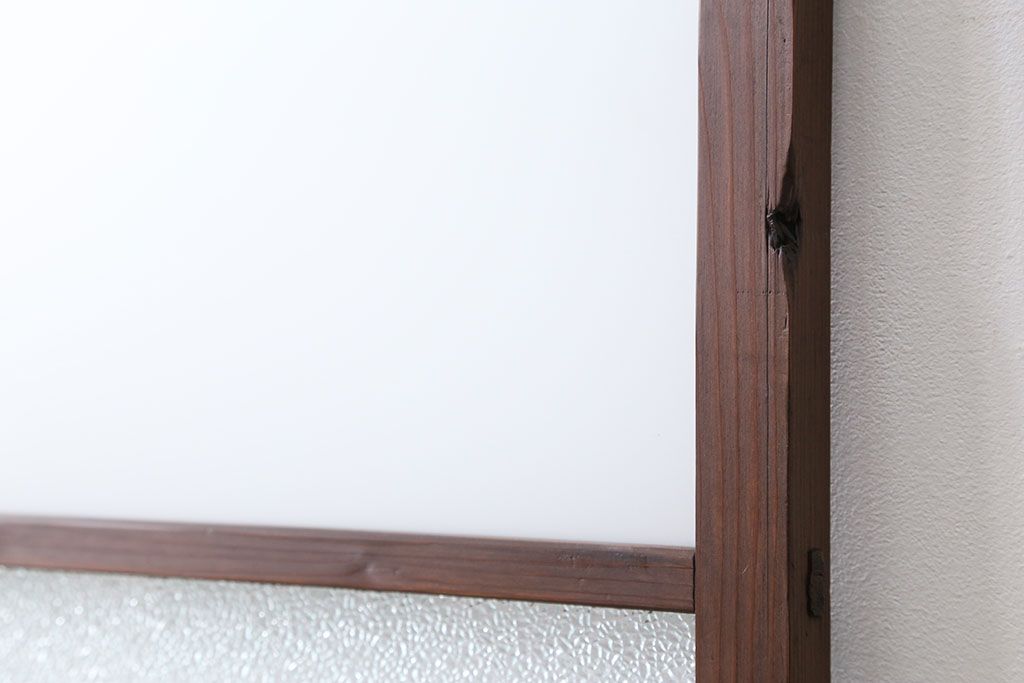 昭和レトロ ダイヤガラスとすりガラスのシンプルなガラス戸