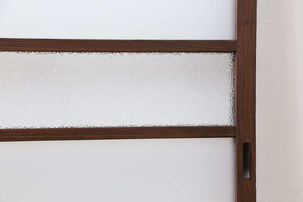 昭和レトロ ダイヤガラスとすりガラスのシンプルなガラス戸