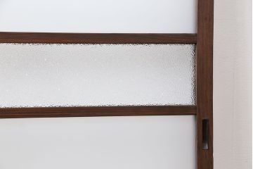 昭和レトロ ダイヤガラスとすりガラスのシンプルなガラス戸
