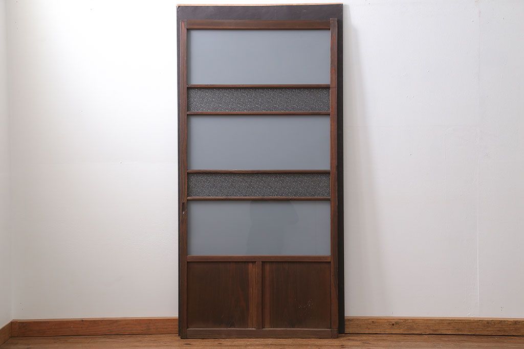 昭和レトロ ダイヤガラスとすりガラスのシンプルなガラス戸