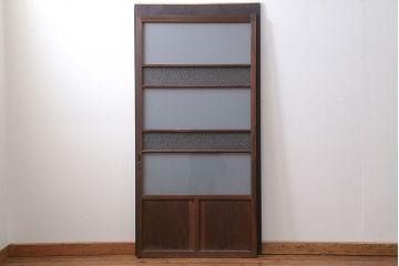 昭和レトロ ダイヤガラスとすりガラスのシンプルなガラス戸