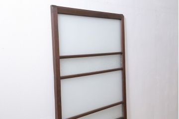 昭和レトロ ダイヤガラスとすりガラスのシンプルなガラス戸　1枚(2)　(引き戸)