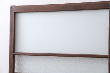 昭和レトロ ダイヤガラスとすりガラスのシンプルなガラス戸　1枚(2)　(引き戸)