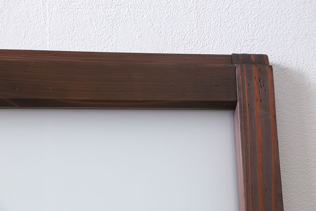 昭和レトロ ダイヤガラスとすりガラスのシンプルなガラス戸　1枚(2)　(引き戸)