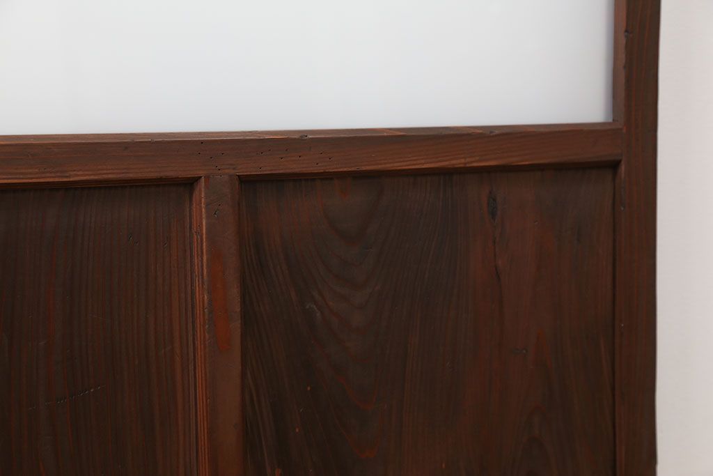 昭和レトロ ダイヤガラスとすりガラスのシンプルなガラス戸　1枚(2)　(引き戸)