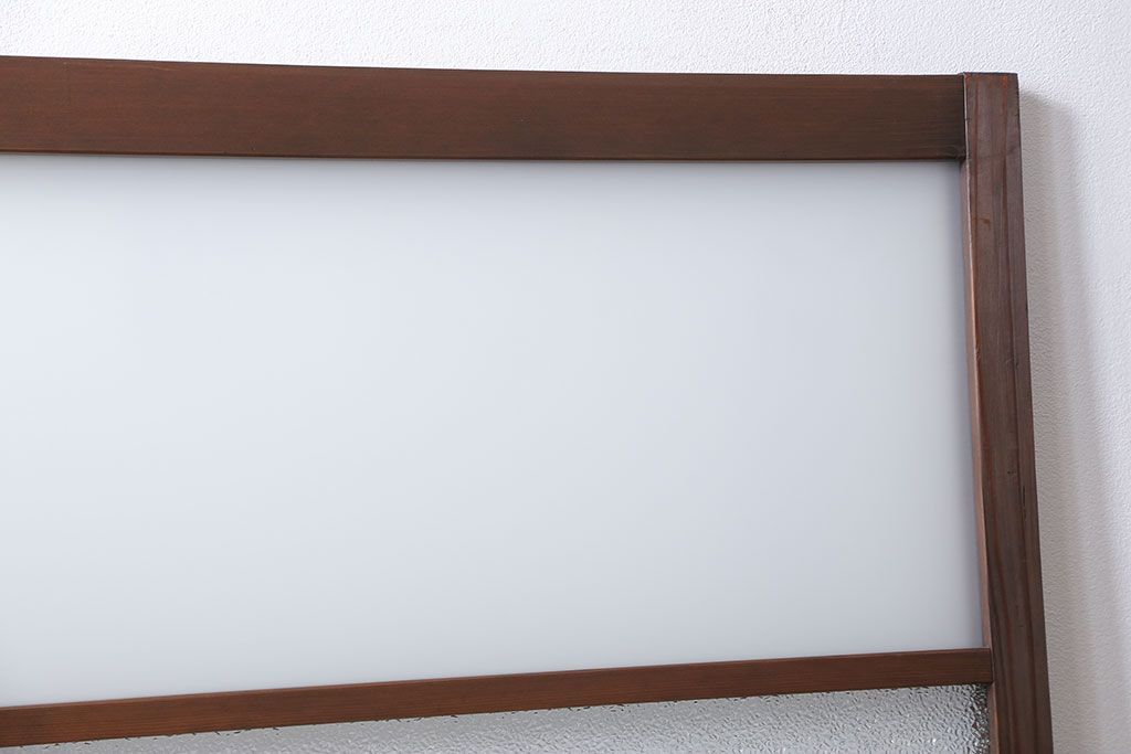 昭和レトロ ダイヤガラスとすりガラスのシンプルなガラス戸　1枚(2)　(引き戸)