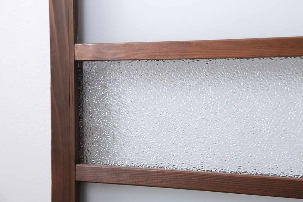 昭和レトロ ダイヤガラスとすりガラスのシンプルなガラス戸　1枚(2)　(引き戸)