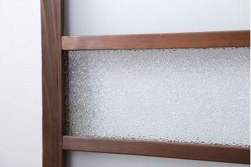 昭和レトロ ダイヤガラスとすりガラスのシンプルなガラス戸　1枚(2)　(引き戸)