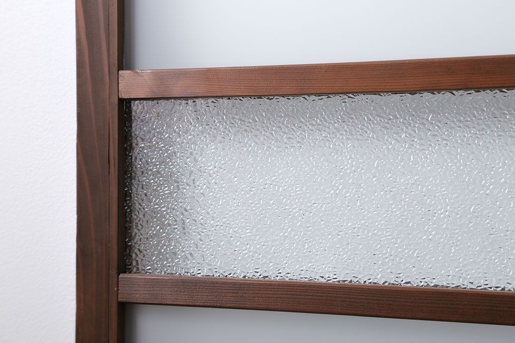 昭和レトロ ダイヤガラスとすりガラスのシンプルなガラス戸　1枚(2)　(引き戸)