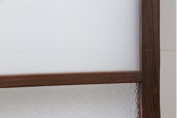 昭和レトロ ダイヤガラスとすりガラスのシンプルなガラス戸　1枚(2)　(引き戸)