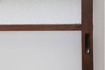 昭和レトロ ダイヤガラスとすりガラスのシンプルなガラス戸　1枚(2)　(引き戸)