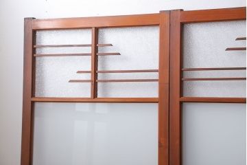 昭和レトロ 珍しいデザイン!和風建具　4枚セット　(ガラス戸、引き戸)