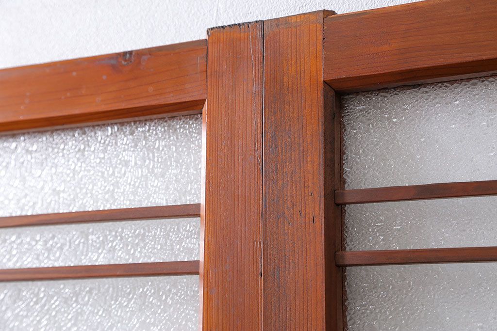 昭和レトロ 珍しいデザイン!和風建具　4枚セット　(ガラス戸、引き戸)