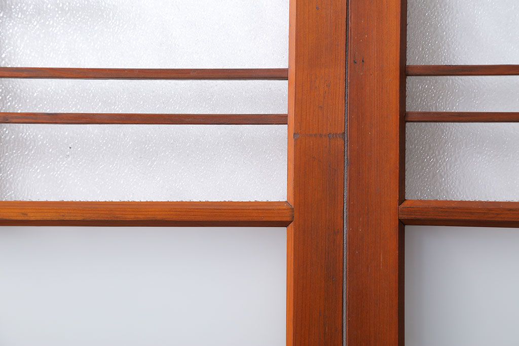 昭和レトロ 珍しいデザイン!和風建具　4枚セット　(ガラス戸、引き戸)