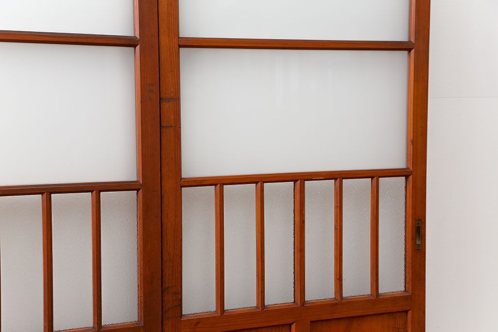 昭和レトロ 珍しいデザイン!和風建具　4枚セット　(ガラス戸、引き戸)