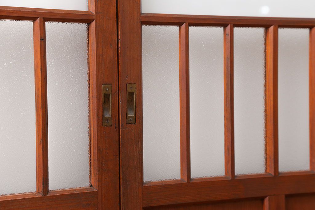 昭和レトロ 珍しいデザイン!和風建具　4枚セット　(ガラス戸、引き戸)