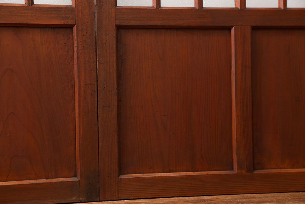 昭和レトロ 珍しいデザイン!和風建具　4枚セット　(ガラス戸、引き戸)