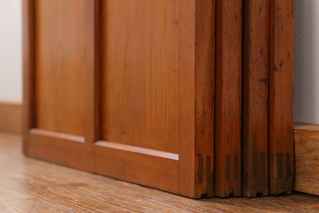 昭和レトロ 珍しいデザイン!和風建具　4枚セット　(ガラス戸、引き戸)