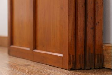 昭和レトロ 珍しいデザイン!和風建具　4枚セット　(ガラス戸、引き戸)