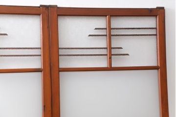 昭和レトロ 珍しいデザイン!和風建具　4枚セット　(ガラス戸、引き戸)