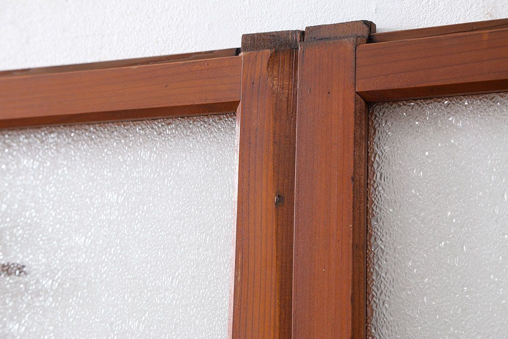 昭和レトロ 珍しいデザイン!和風建具　4枚セット　(ガラス戸、引き戸)