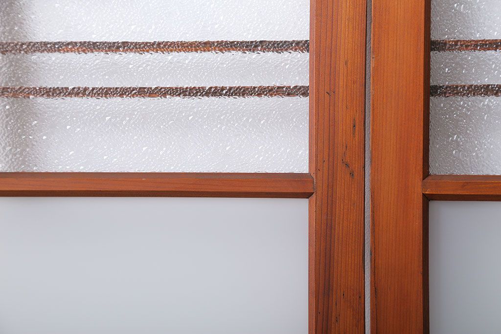 昭和レトロ 珍しいデザイン!和風建具　4枚セット　(ガラス戸、引き戸)