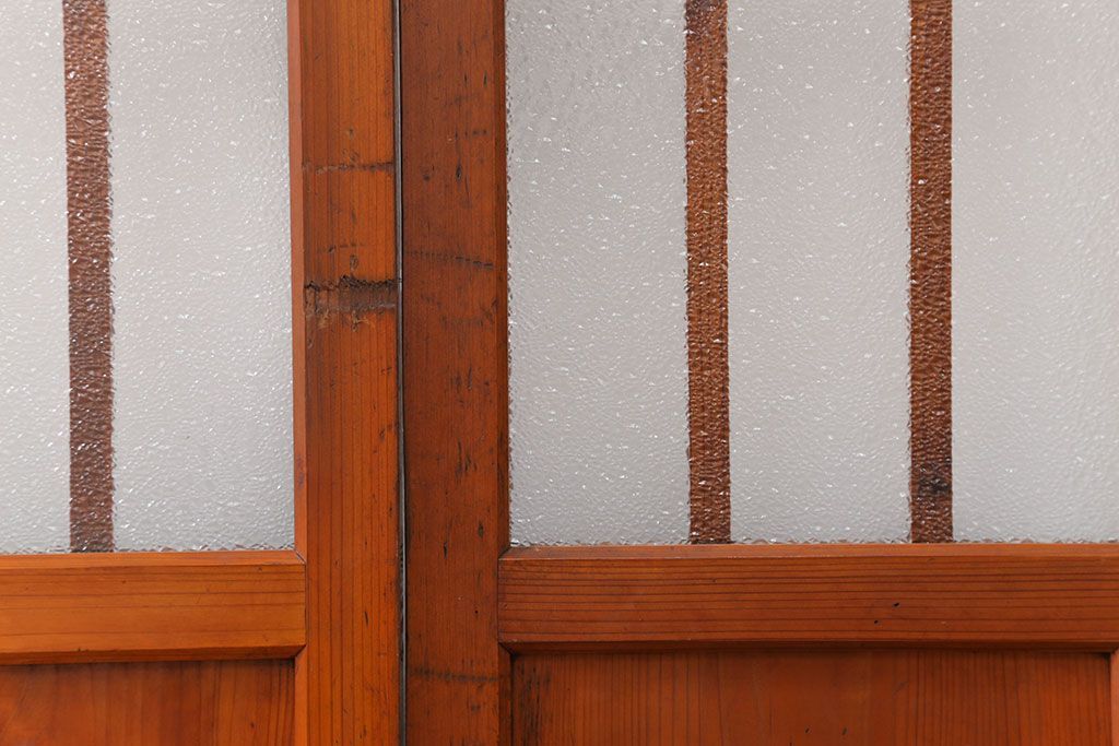 昭和レトロ 珍しいデザイン!和風建具　4枚セット　(ガラス戸、引き戸)