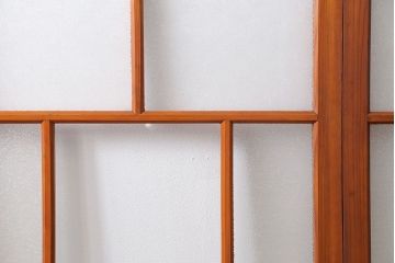 アンティーク 高さが低めの美しいガラス戸　4枚セット