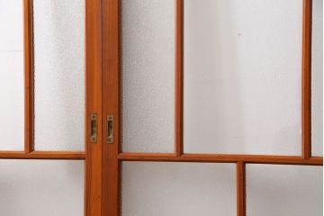 アンティーク 高さが低めの美しいガラス戸　4枚セット