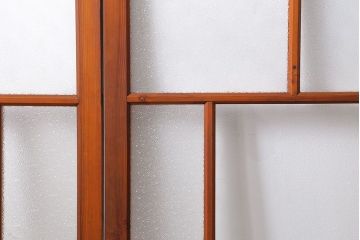 アンティーク 高さが低めの美しいガラス戸　4枚セット