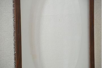 大正ロマン 色ガラス入りのアンティークガラス戸　2枚セット　(建具、引き戸)