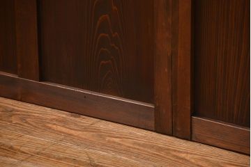 大正ロマン 色ガラス入りのアンティークガラス戸　2枚セット　(建具、引き戸)