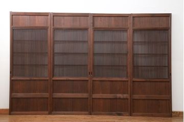 古民具・骨董 上質な細身の万本格子戸　4枚セット　(引き戸、和風建具)