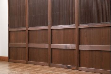 古民具・骨董 上質な細身の万本格子戸　4枚セット　(引き戸、和風建具)