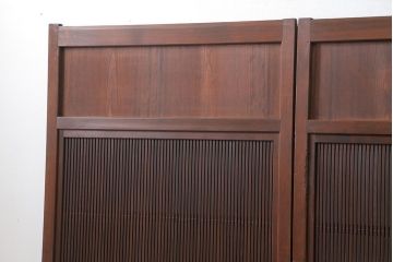 古民具・骨董 上質な細身の万本格子戸　4枚セット　(引き戸、和風建具)