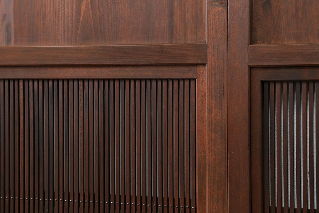 古民具・骨董 上質な細身の万本格子戸　4枚セット　(引き戸、和風建具)