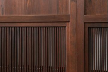 古民具・骨董 上質な細身の万本格子戸　4枚セット　(引き戸、和風建具)