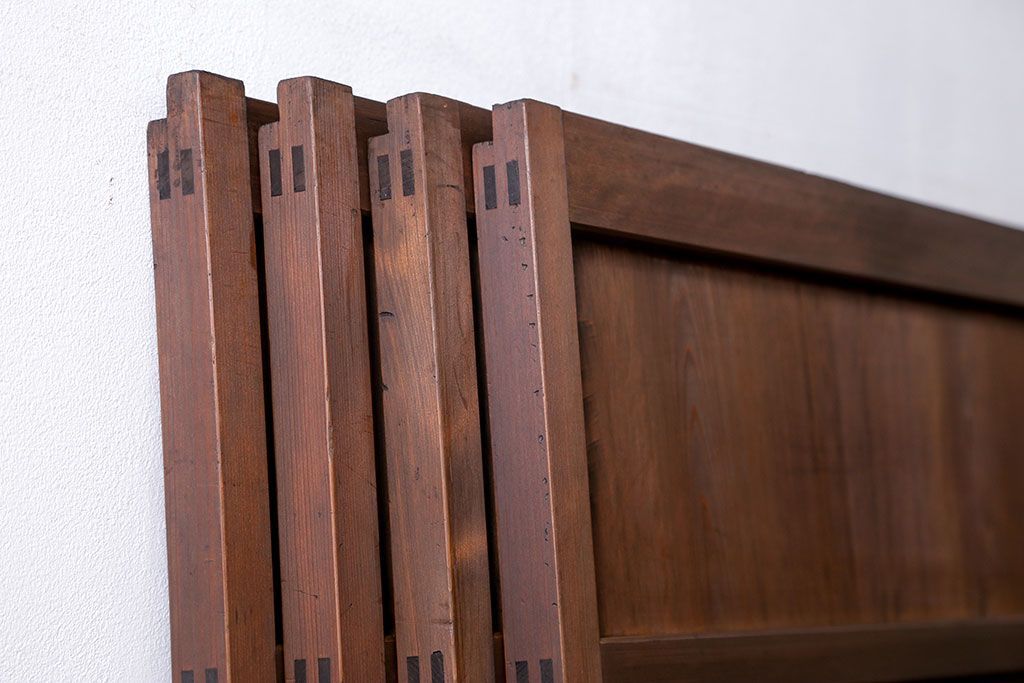 古民具・骨董 上質な細身の万本格子戸　4枚セット　(引き戸、和風建具)