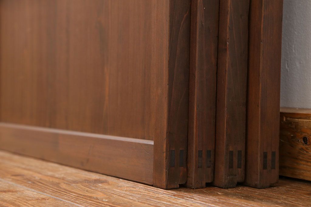 古民具・骨董 上質な細身の万本格子戸　4枚セット　(引き戸、和風建具)