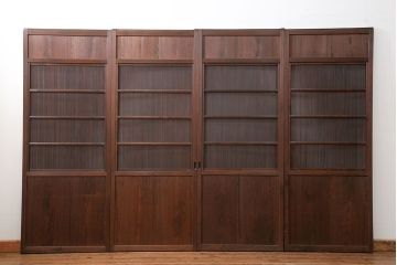 古民具・骨董 上質な細身の万本格子戸　4枚セット　(引き戸、和風建具)