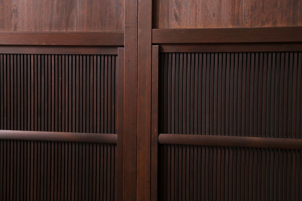 古民具・骨董 上質な細身の万本格子戸　4枚セット　(引き戸、和風建具)